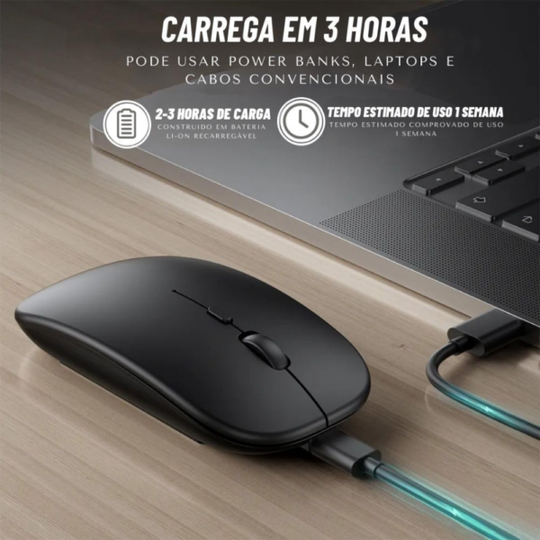 Mouse Wireless Recarregável RGB 1600 Dpi Exbom - Image 10