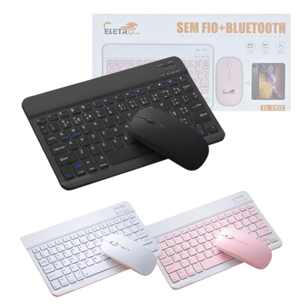 Teclado e Mouse Sem Fio Ultra Fino Portátil Bluetooth EL-2102